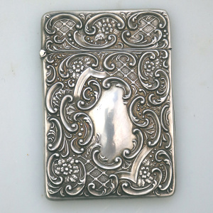 An antique English solid silver Crisford & Norris Visiting Card Case 56gm C.1908
