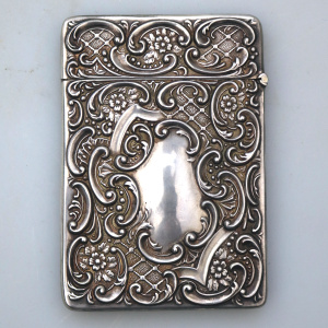 An antique English solid silver Crisford & Norris Visiting Card Case 56gm C.1908