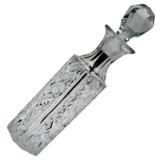 An antique cut glass Cayenne Pepper Cruet Bottle & gilt Spoon C.19thC