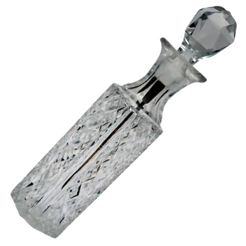An antique cut glass Cayenne Pepper Cruet Bottle & gilt Spoon C.19thC
