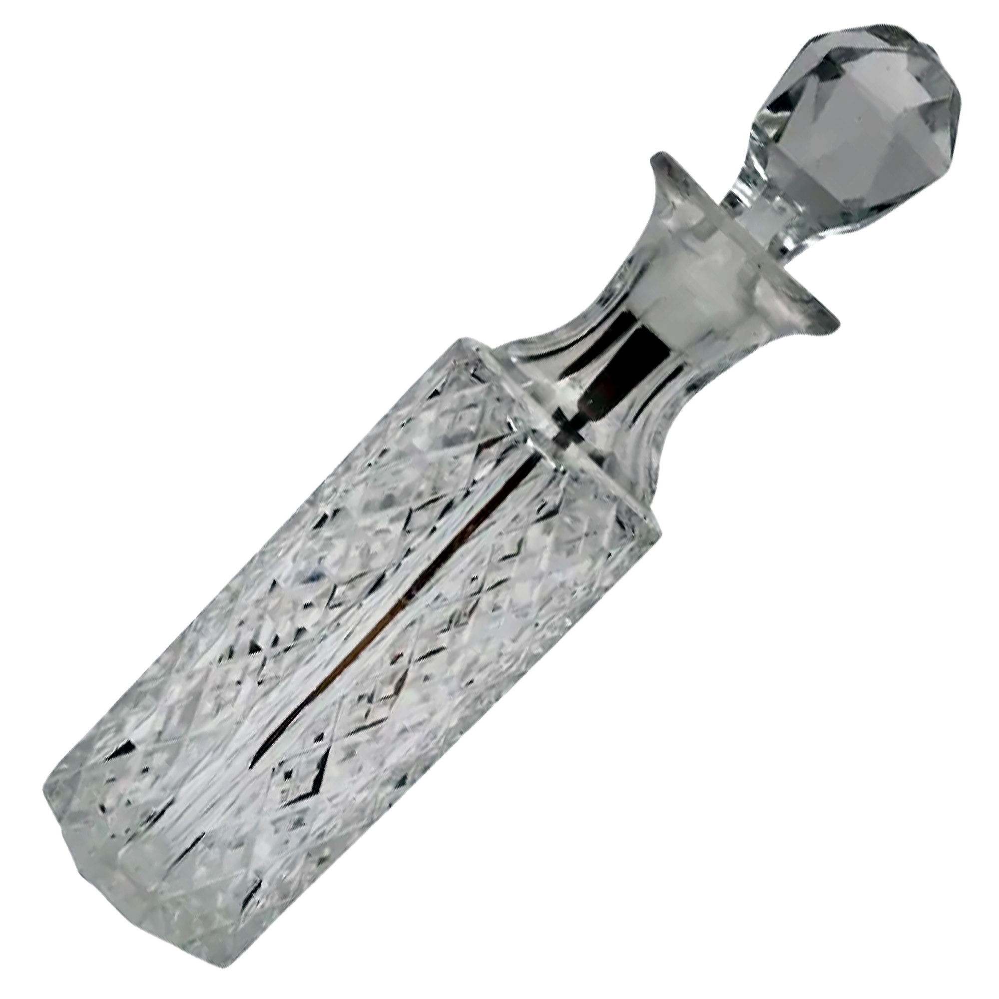An antique cut glass Cayenne Pepper Cruet Bottle & gilt Spoon C.19thC