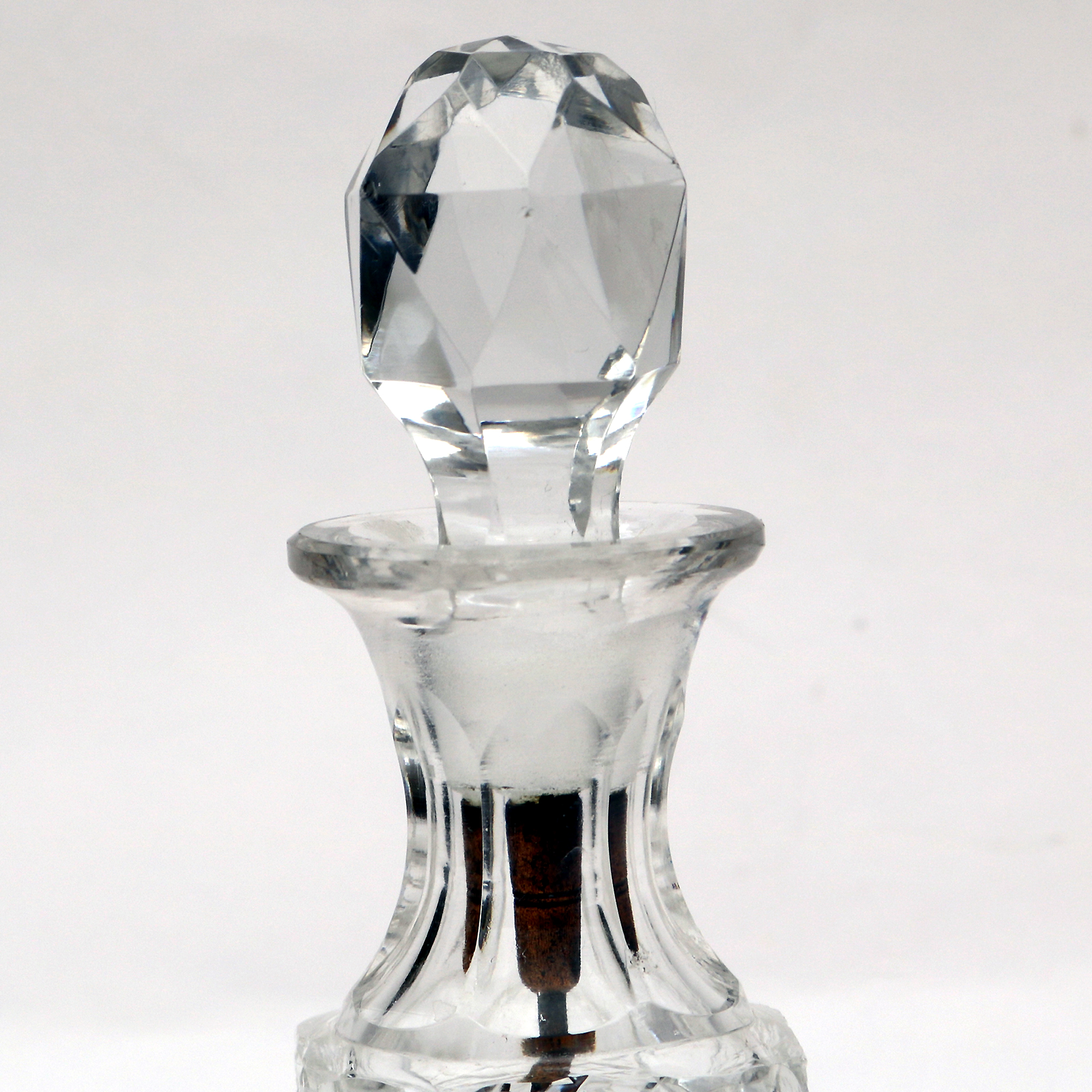 An antique cut glass Cayenne Pepper Cruet Bottle & gilt Spoon C.19thC