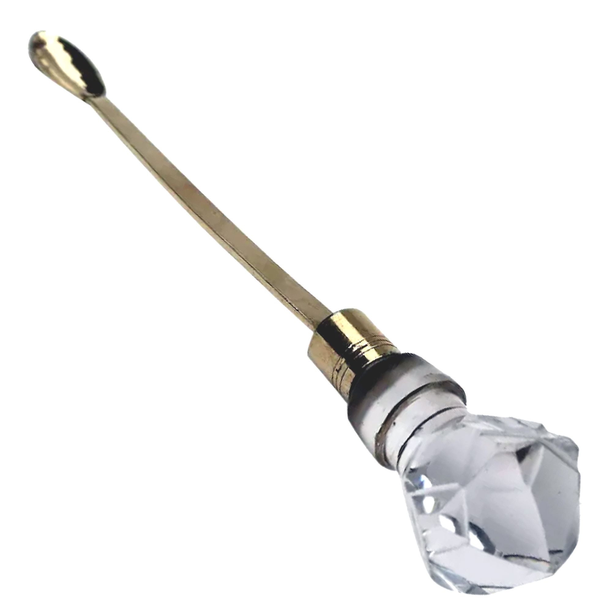 An antique Georgian solid silver gilt & cut glass Cayenne Pepper Spoon C.1832