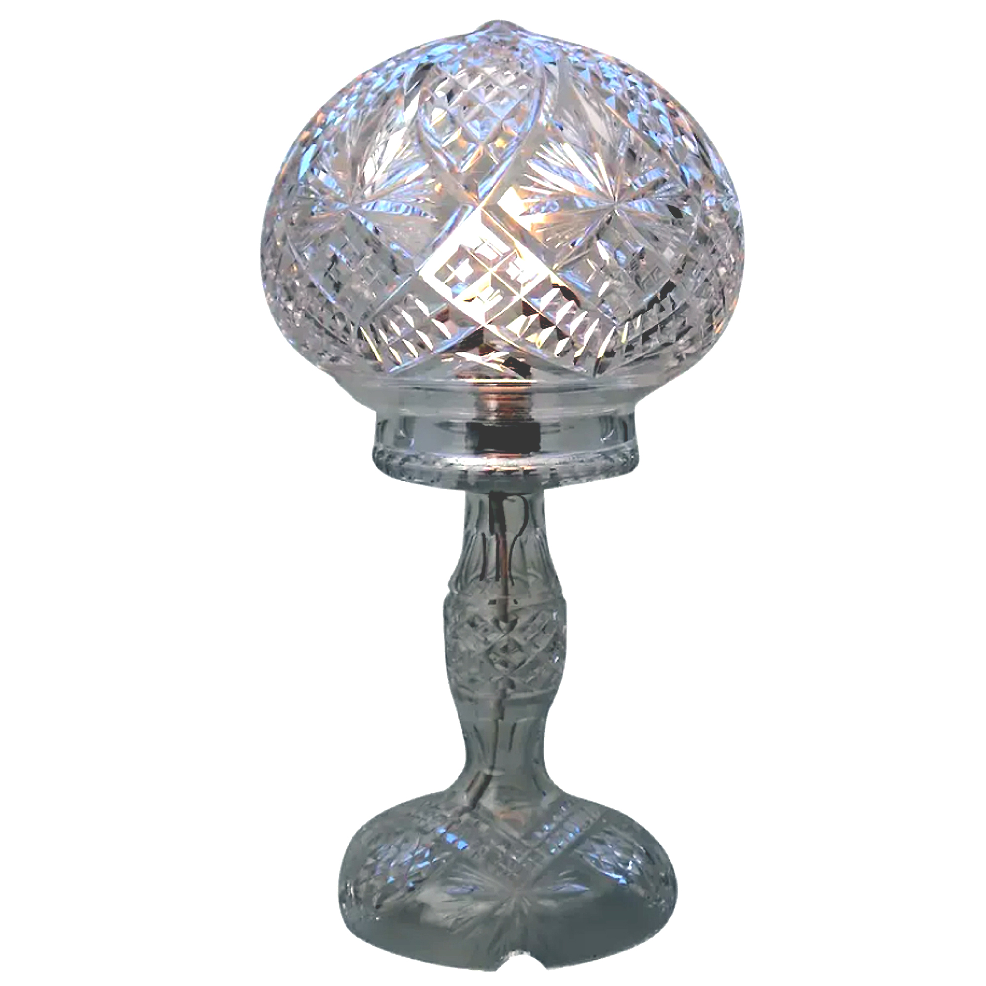 A large & impressive very pretty vintage cut glass Table Lamp C.20thC