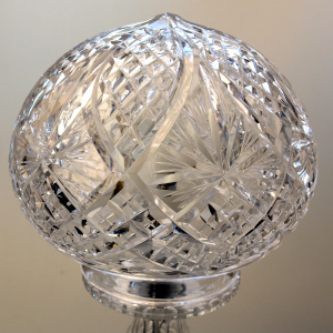 A large & impressive very pretty vintage cut glass Table Lamp C.20thC