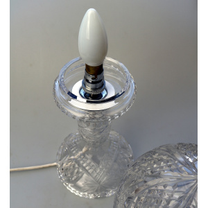 A large & impressive very pretty vintage cut glass Table Lamp C.20thC