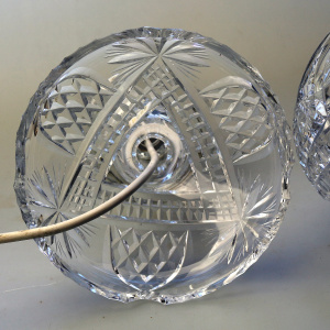 A large & impressive very pretty vintage cut glass Table Lamp C.20thC