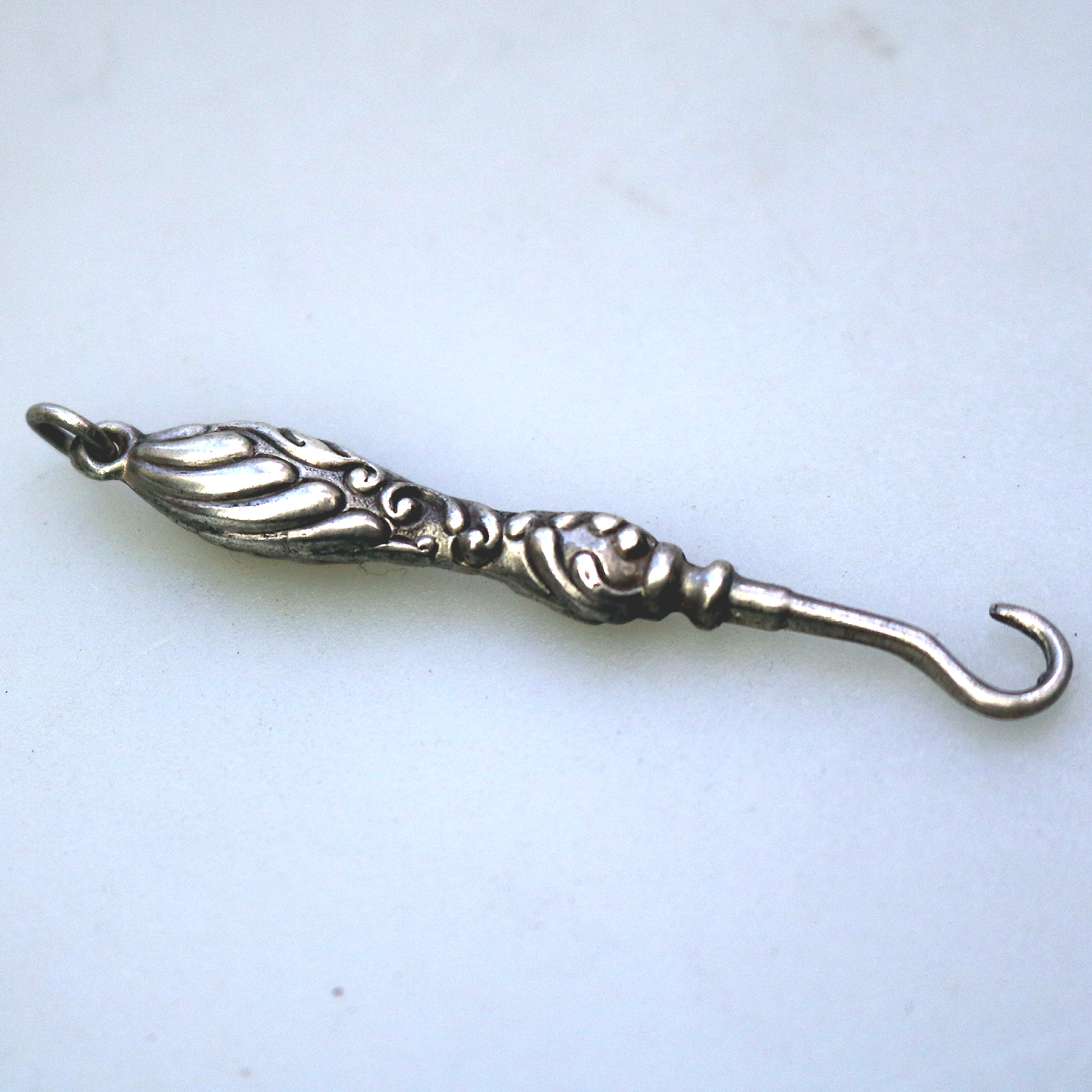 An antique all English solid silver Chatelaine Glove Hook by Adie & Lovekin 1900