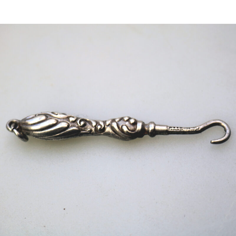 An antique all English solid silver Chatelaine Glove Hook by Adie & Lovekin 1900