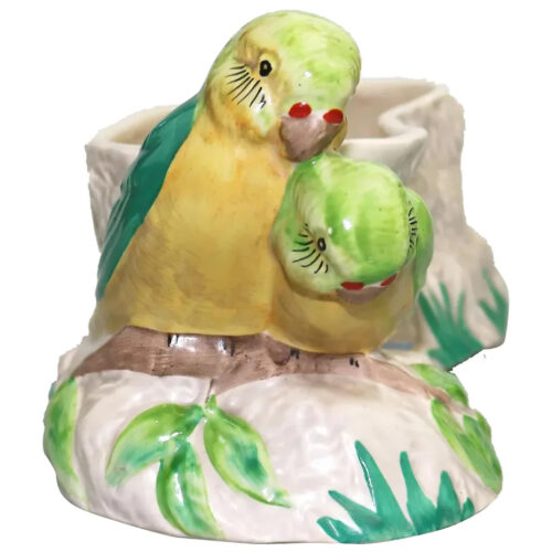 An Art Deco Newport Pottery Clarice Cliff Love Birds Trough Vase C.1937+