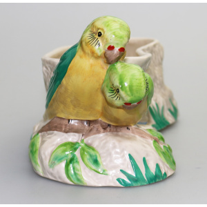 An Art Deco Newport Pottery Clarice Cliff Love Birds Trough Vase C.1937+