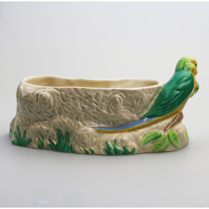 An Art Deco Newport Pottery Clarice Cliff Love Birds Trough Vase C.1937+