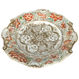 An antique Georgian finely gilded Coalport porcelain Stand Plate C.early 19thC