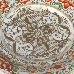 An antique Georgian finely gilded Coalport porcelain Stand Plate C.early 19thC