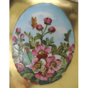 An unusual antique Coalport porcelain gilt & 3X hand-painted panels Vase C.1881