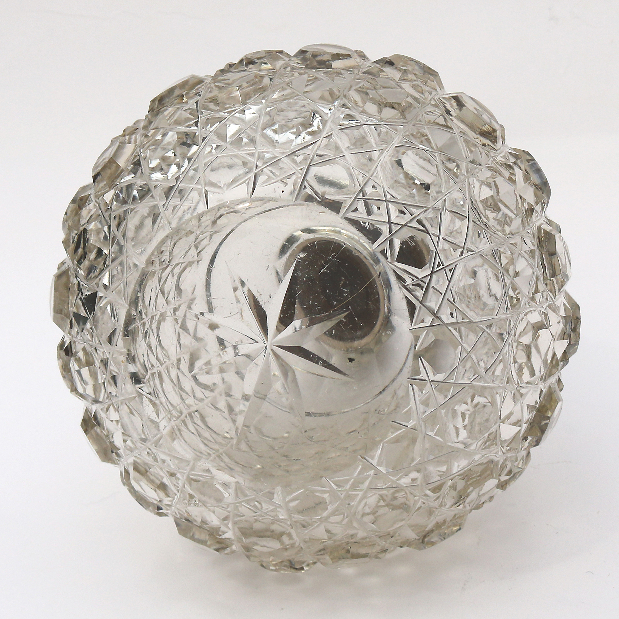 A good & large William Comyns antique solid silver & cut glass Scent Bottle C.1902