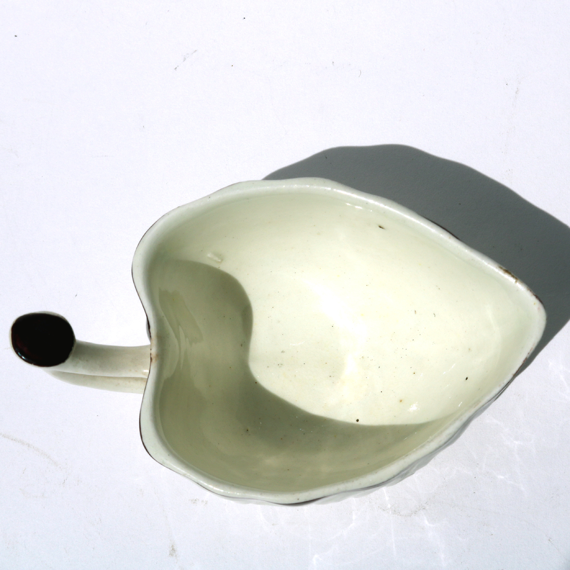 A fine & rare antique Georgian moulded Creamware pottery Butter Boat C.1785