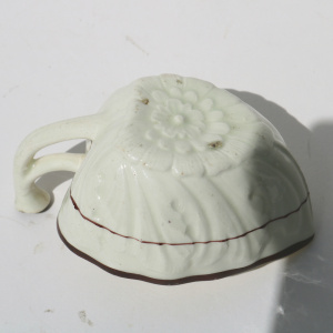 A fine & rare antique Georgian moulded Creamware pottery Butter Boat C.1785