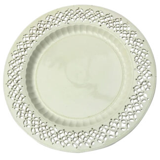A fine & large antique Georgian English Creamware pottery pierced Plate C.1780