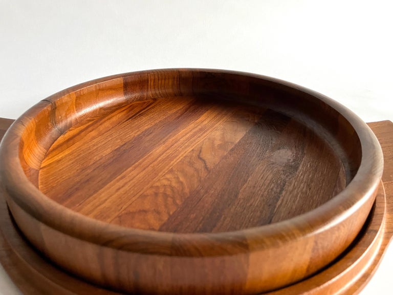 Danish Modern Teak Handled Serving Tray and Bowl by Jens Quistgaard for Dansk