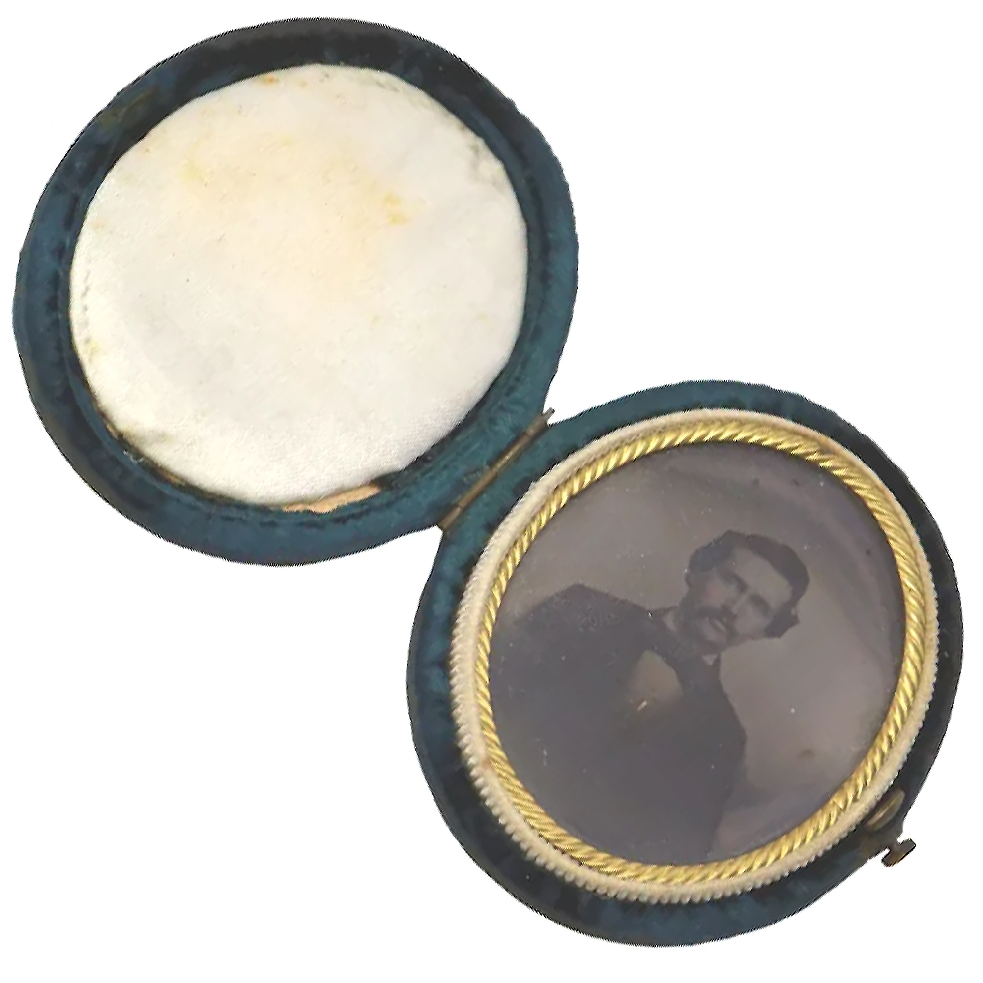 A small & oval antique Victorian daguerreotype in original velvet case C.1850's