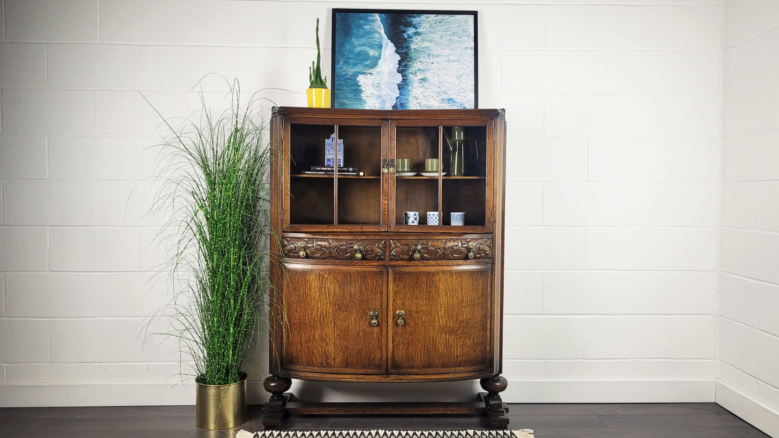 Ercol Glazed Display Cabinet Unit, 40s