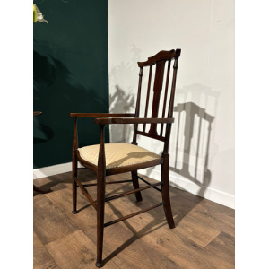 Edwardian mahogany inlaid occasional chair