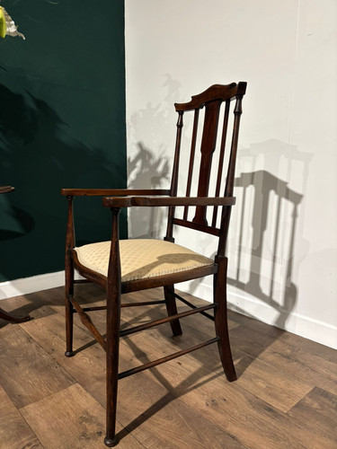 Edwardian mahogany inlaid occasional chair