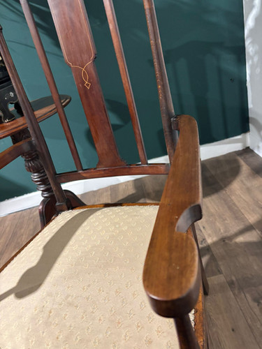Edwardian mahogany inlaid occasional chair