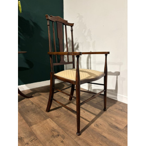 Edwardian mahogany inlaid occasional chair