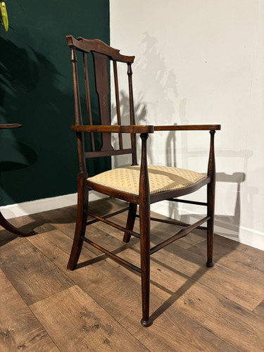 Edwardian mahogany inlaid occasional chair