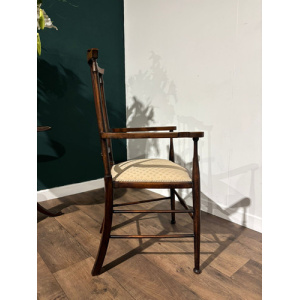 Edwardian mahogany inlaid occasional chair