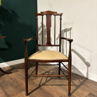 Edwardian mahogany inlaid occasional chair
