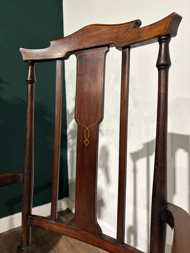 Edwardian mahogany inlaid occasional chair
