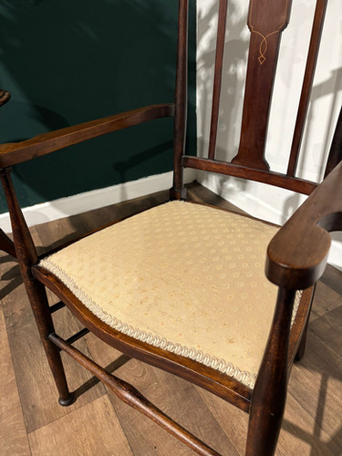 Edwardian mahogany inlaid occasional chair