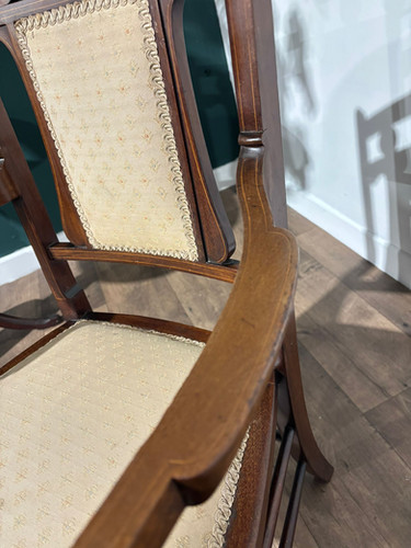 Edwardian mahogany inlaid occasional chair