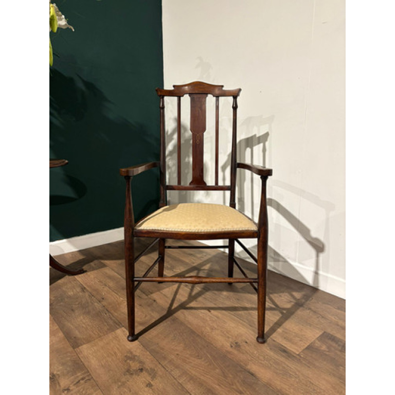 Edwardian mahogany inlaid occasional chair