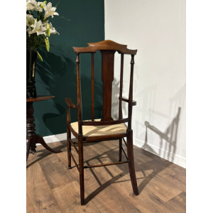 Edwardian mahogany inlaid occasional chair