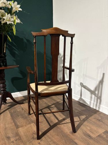 Edwardian mahogany inlaid occasional chair