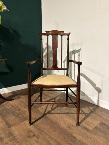 Edwardian mahogany inlaid occasional chair