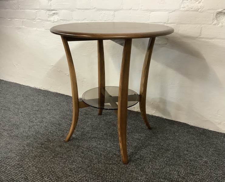 Ercol 1062 Side Pedestal Table In Golden Dawn Finish.