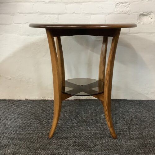 Ercol 1062 Side Pedestal Table In Golden Dawn Finish.