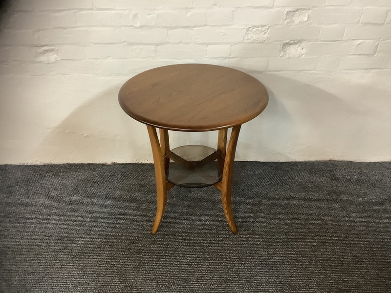 Ercol 1062 Side Pedestal Table In Golden Dawn Finish.