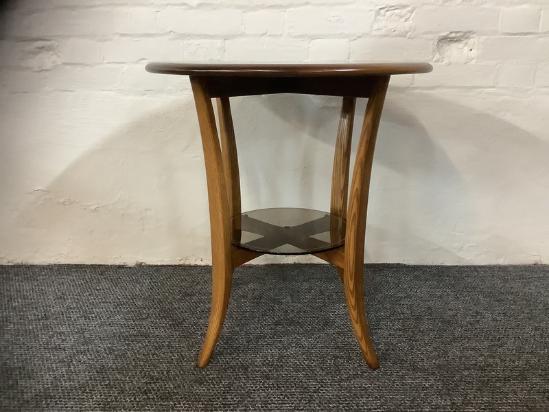 Ercol 1062 Side Pedestal Table In Golden Dawn Finish.