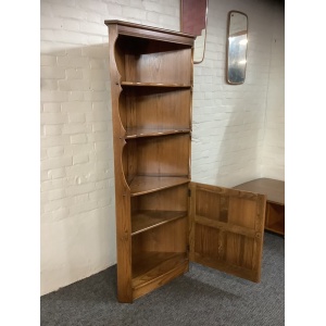 Ercol Colonial Corner Display Cabinet In Golden Dawn Finish.