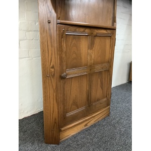 Ercol Colonial Corner Display Cabinet In Golden Dawn Finish.