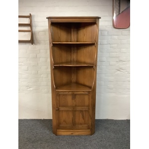 Ercol Colonial Corner Display Cabinet In Golden Dawn Finish.