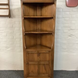 Ercol Colonial Corner Display Cabinet In Golden Dawn Finish.