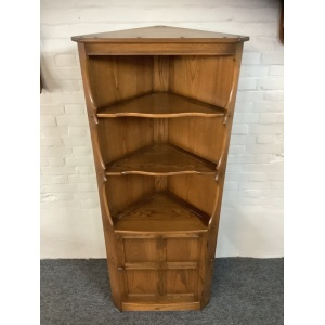 Ercol Colonial Corner Display Cabinet In Golden Dawn Finish.