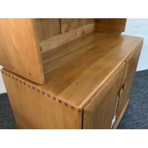 Ercol Windsor Bookcase Cabinet In Light Finish.
